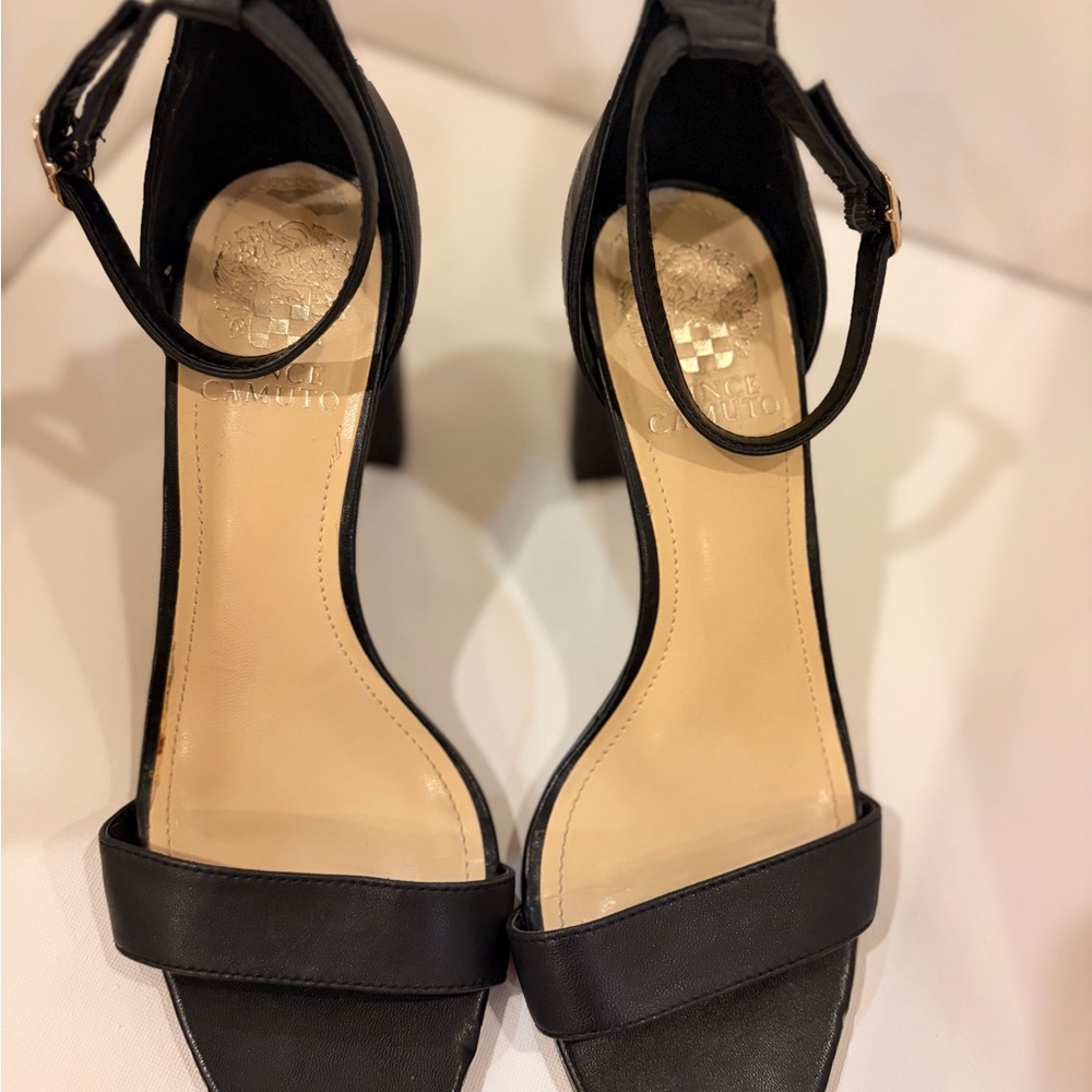 Vince Camuto Black Ankle Strap Heels
